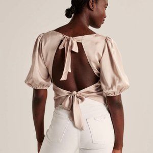 Abercrombie Satin Bow-Back Blouse in Small (NWOT)